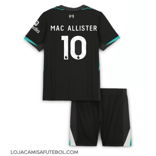 Camisa de Futebol Liverpool Alexis Mac Allister #10 Equipamento Secundário Infantil 2024-25 Manga Curta (+ Calças curtas)